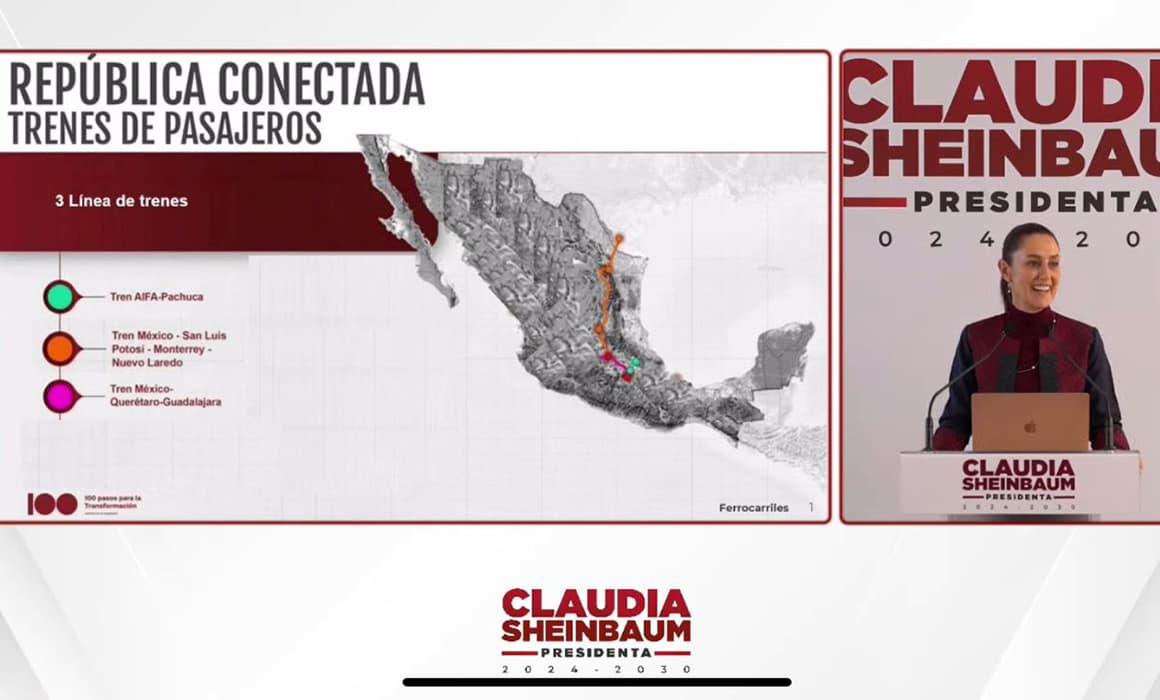 Anuncia Claudia 3 líneas de trenes a lo largo del país