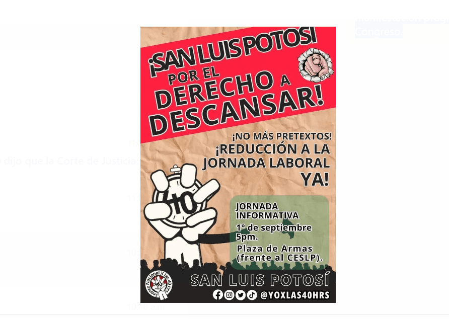 Colectivos convocan a marcha por la jornada laboral de 40 horas