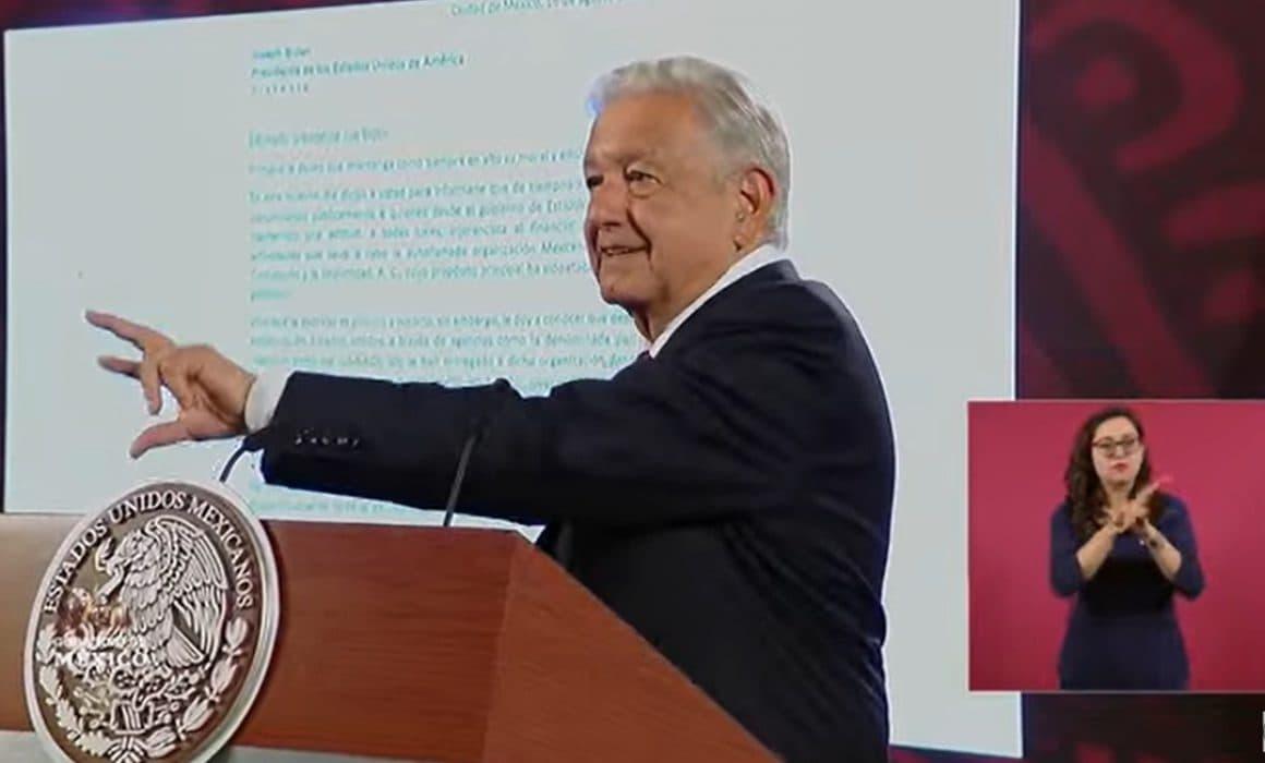 Pide AMLO intervención de Biden para detener financiamiento a MCCI