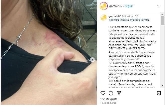 Conductor de la empresa Bimbo es acusado de golpear a mujer