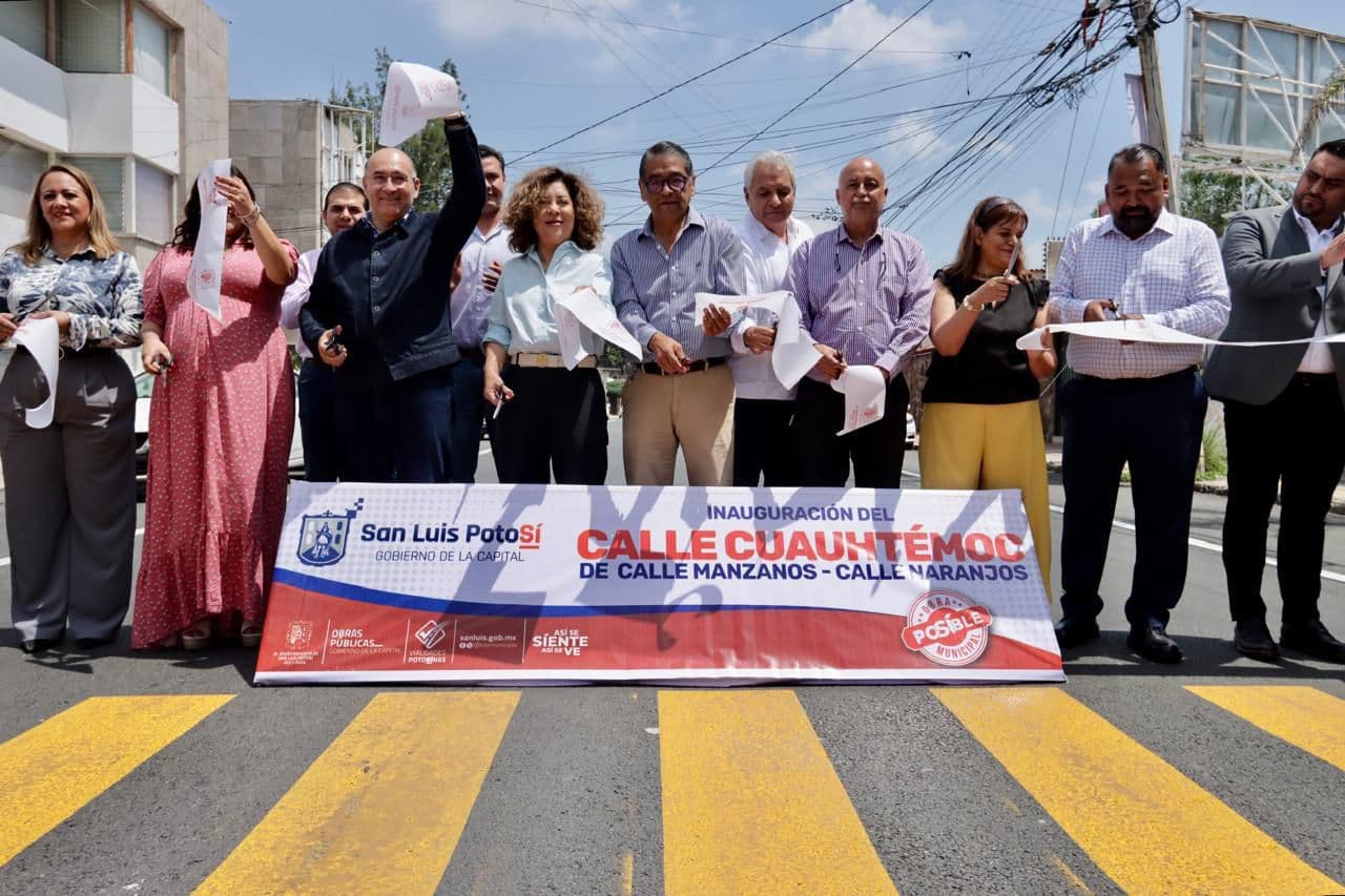 Inaugura Alcalde calle Cuauhtémoc rehabilitada antes de su informe