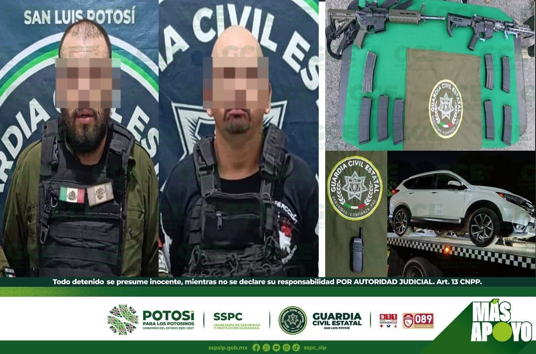 Caen presuntos criminales con armas y equipo táctico en Tamasopo