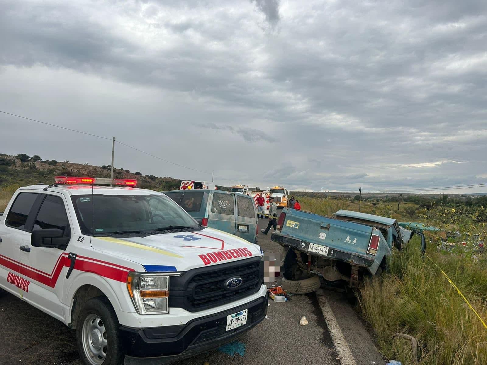 Suman 6 personas fallecidas en choque en la Carretera Ojuelos – Aguascalientes