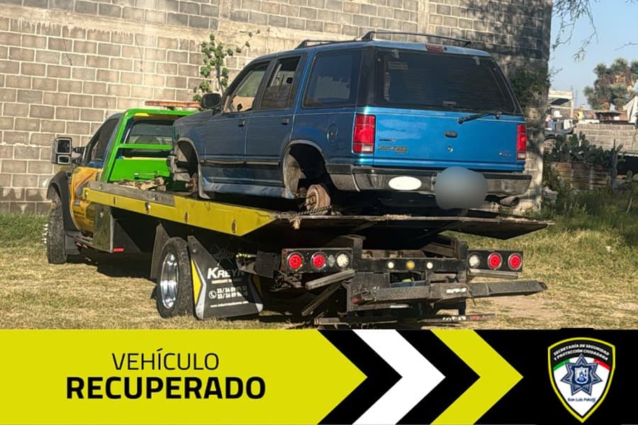 Recupera SSPC municipal camioneta con reporte de robo en la capital potosina