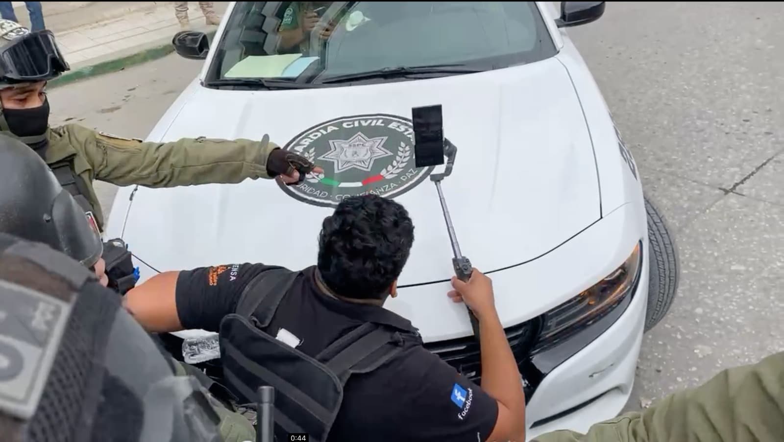 Agrede Guardia Civil Estatal a periodistas durante protestas en Ciudad Valles