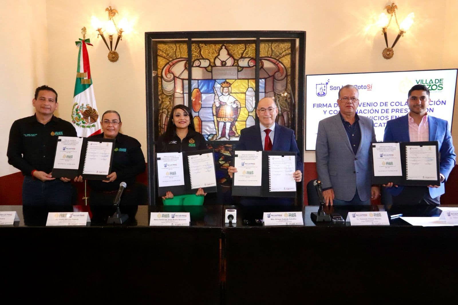 Firma Ayuntamiento Capitalino y Concejo de Villa de Pozos alianza por Tepeu