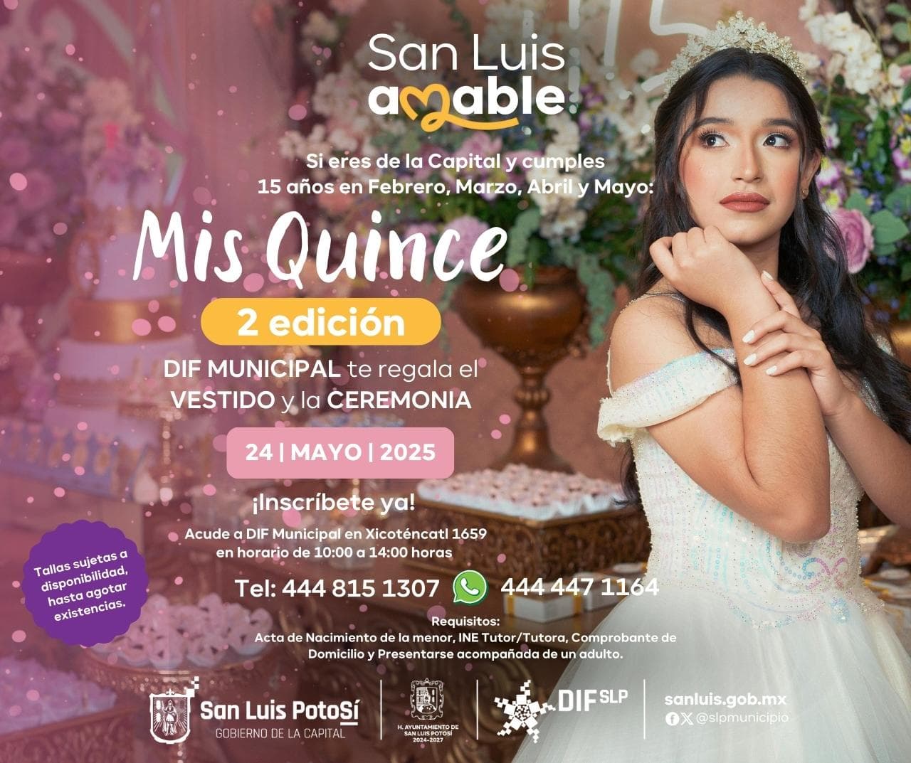 Festeja DIF Municipal a quinceañeras con vestido y ceremonia gratuitos