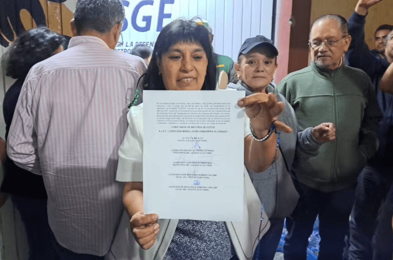 Eligen a Laura Zamarripa como nueva líder sindical del SUTSGE para el periodo 2024–2028