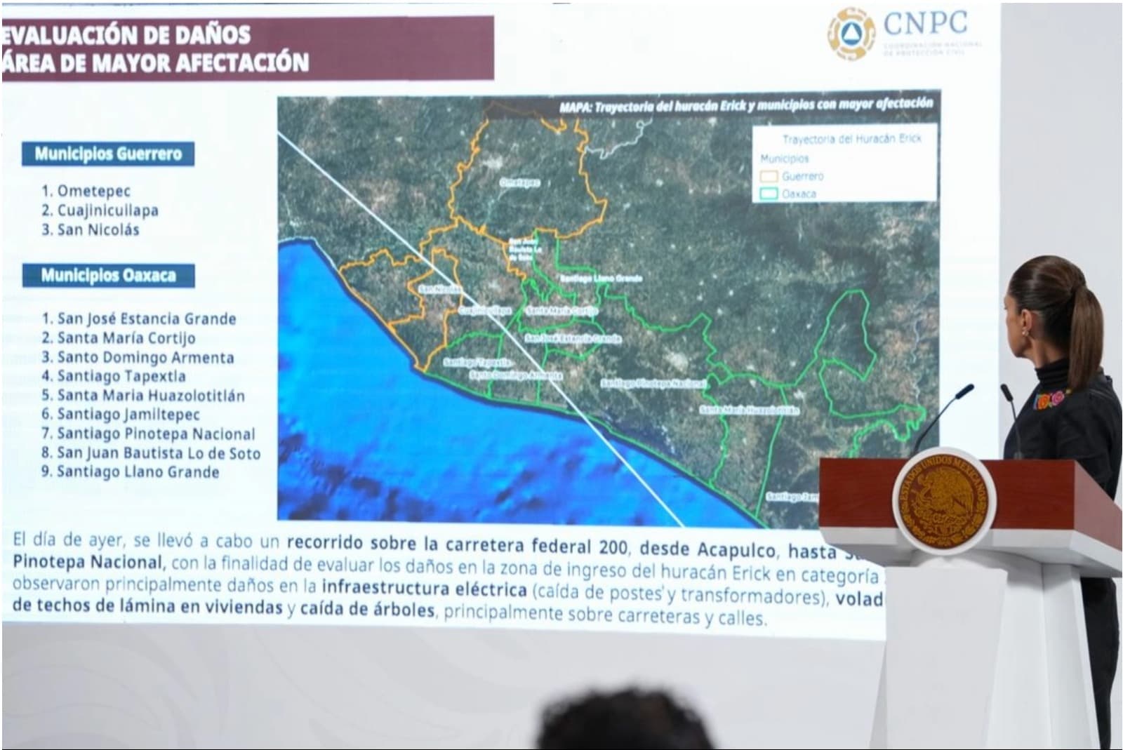 Afectaciones en Oaxaca y Guerrero por el paso del huracán Erick