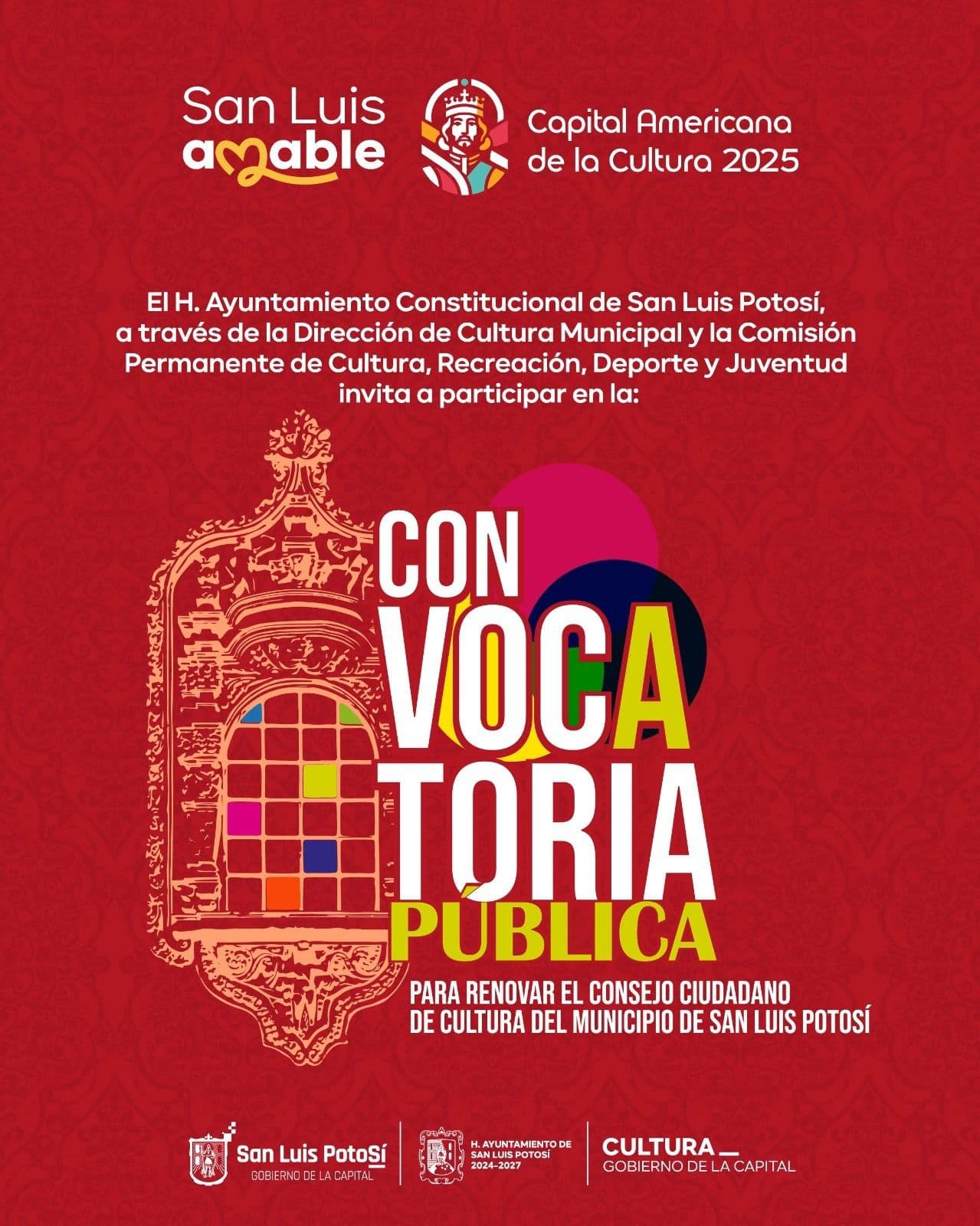 Por cerrar convocatoria para integrarse al Consejo Ciudadano de Cultura