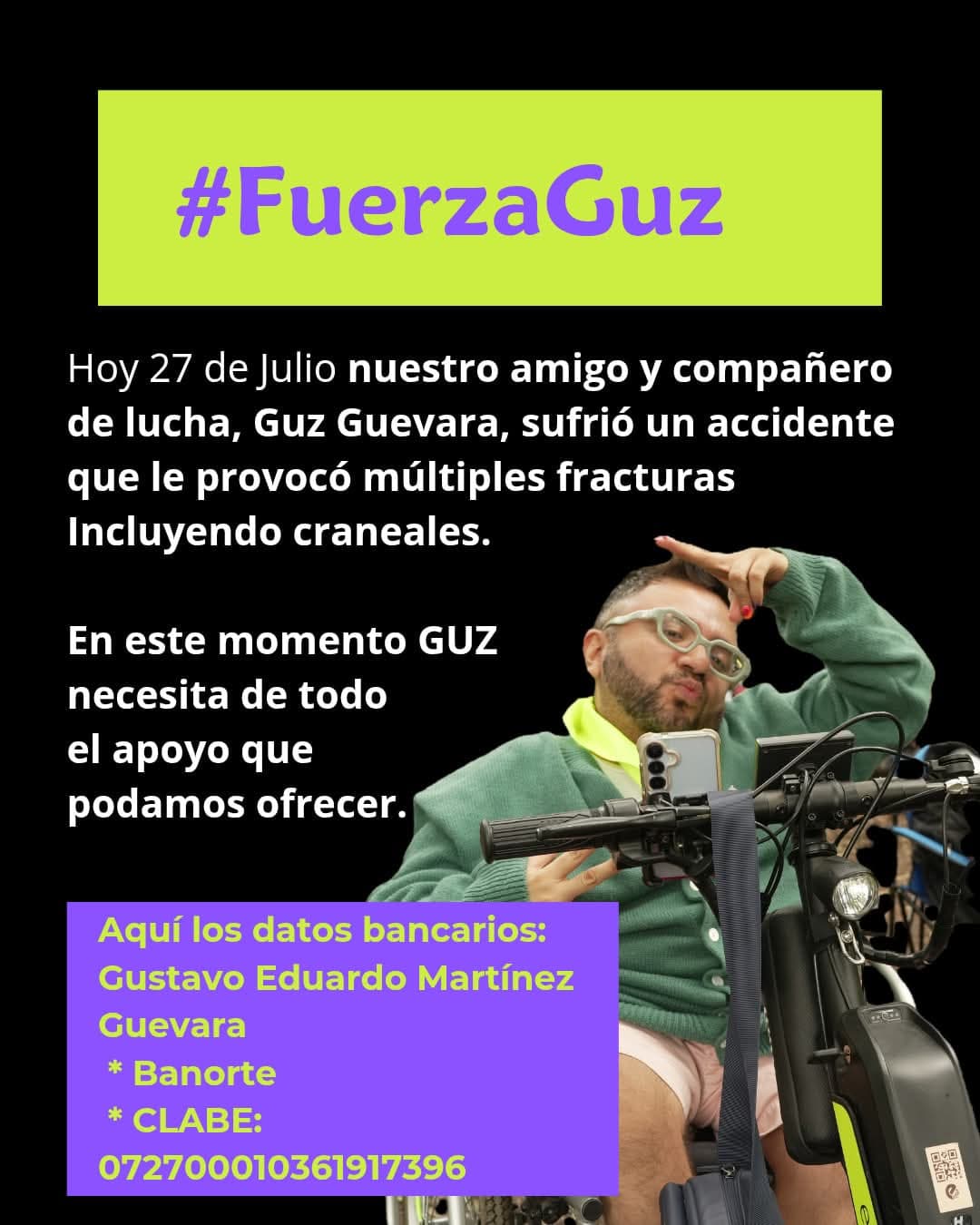 Piden apoyo para Guz Guevara, símbolo del activismo en SLP
