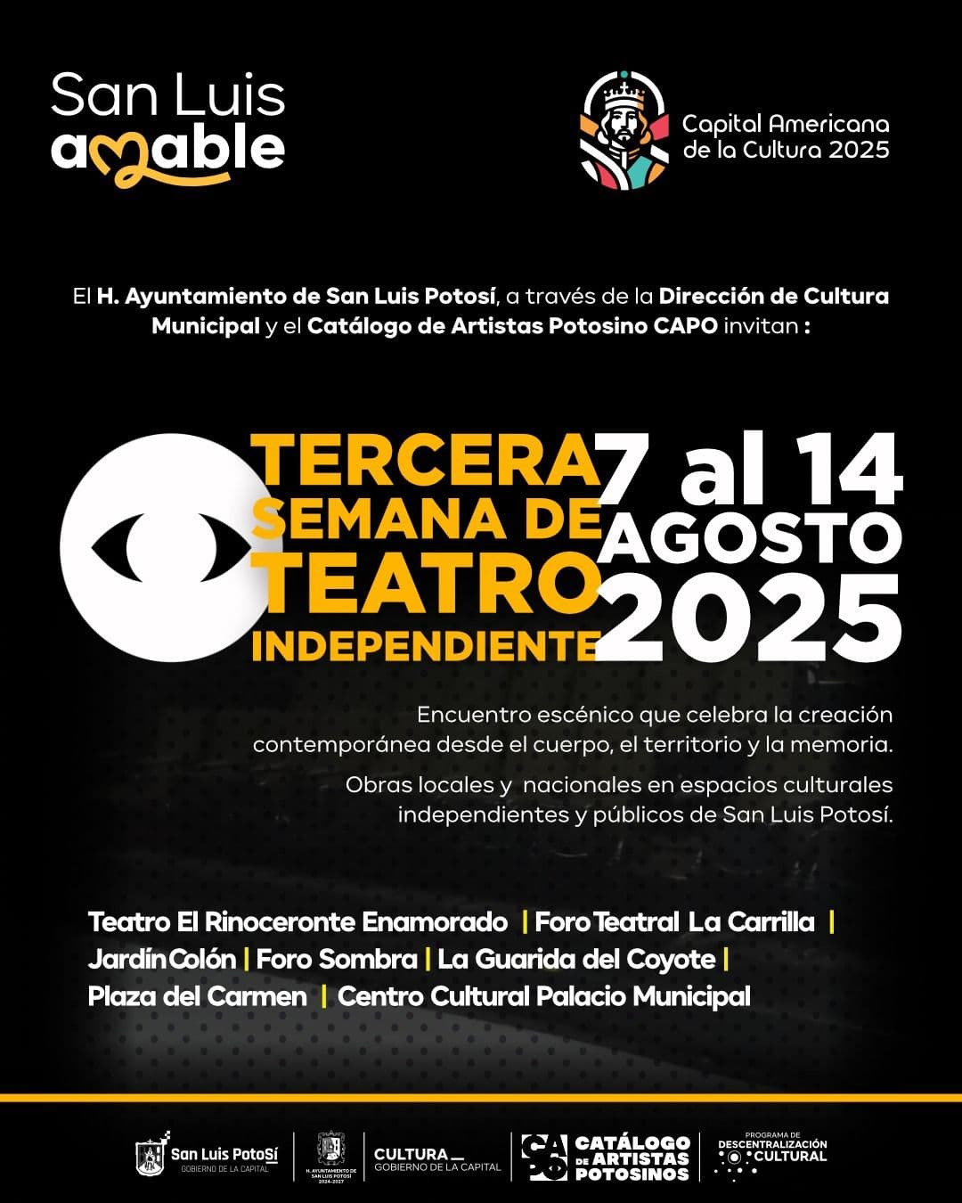 Anuncia Ayto. III Semana de Teatro Indep. en la Capital