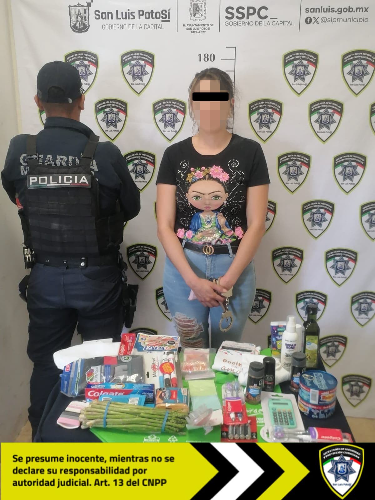 Detienen Oficiales de Guardia Municipal a mujer señalada por robo a comercio