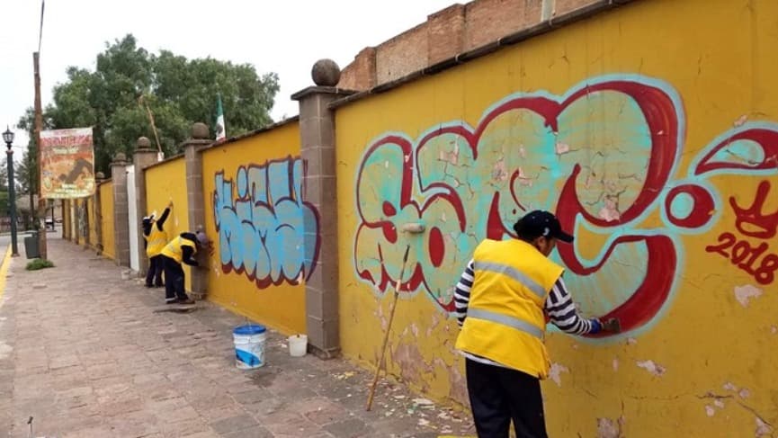Redoblan acciones para atender y abatir el grafiti en la capital potosina