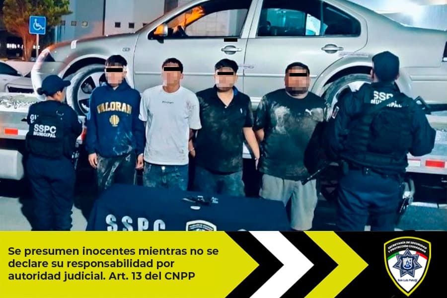 Detiene SSPC a cuatro maleantes luego de persecución en Coronel Romero
