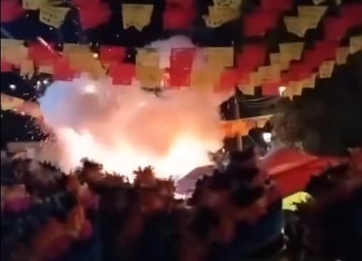 Se registra fuerte explosión en Mexquitic de Carmona durante fiestas patronales