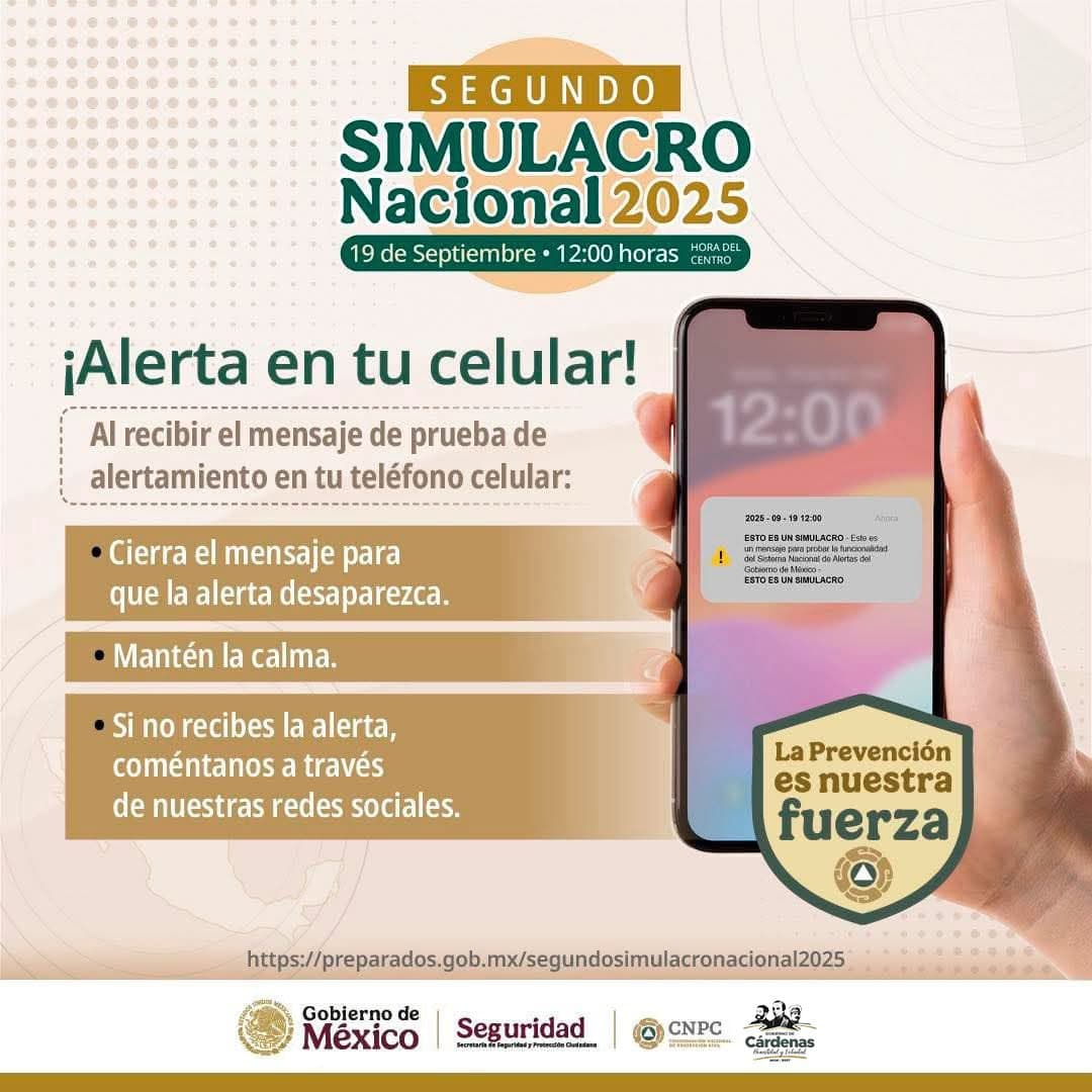 Sonará Alarma Sísmica en todos los celulares durante el Simulacro