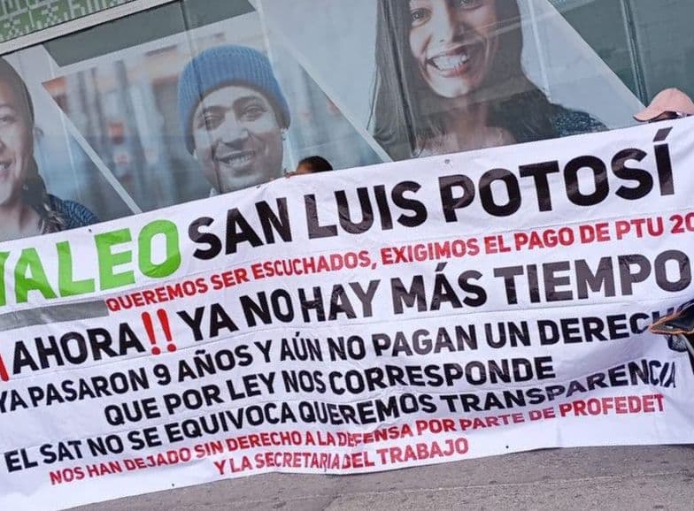 Protestan ex trabajadores de Valeo por utilidades pendientes desde 2016