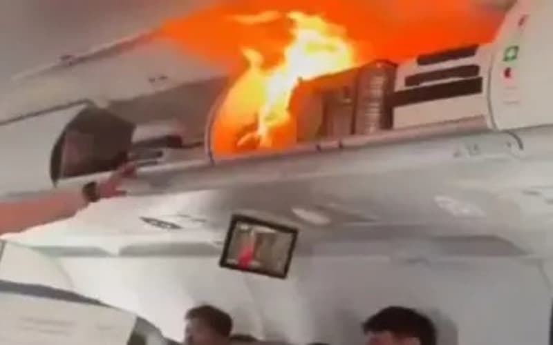Se incendia batería portátil dentro de un avión en pleno vuelo