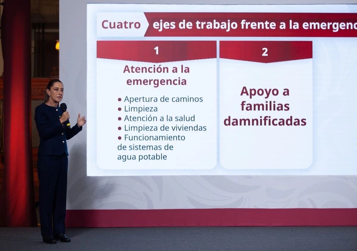 Anuncia Shenbaum apoyo de 10 mil mdp para damnificados por inundaciones