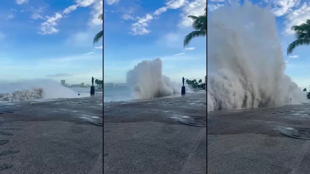Alerta Protección Civil por olas de hasta 4 metros en Puerto Vallarta