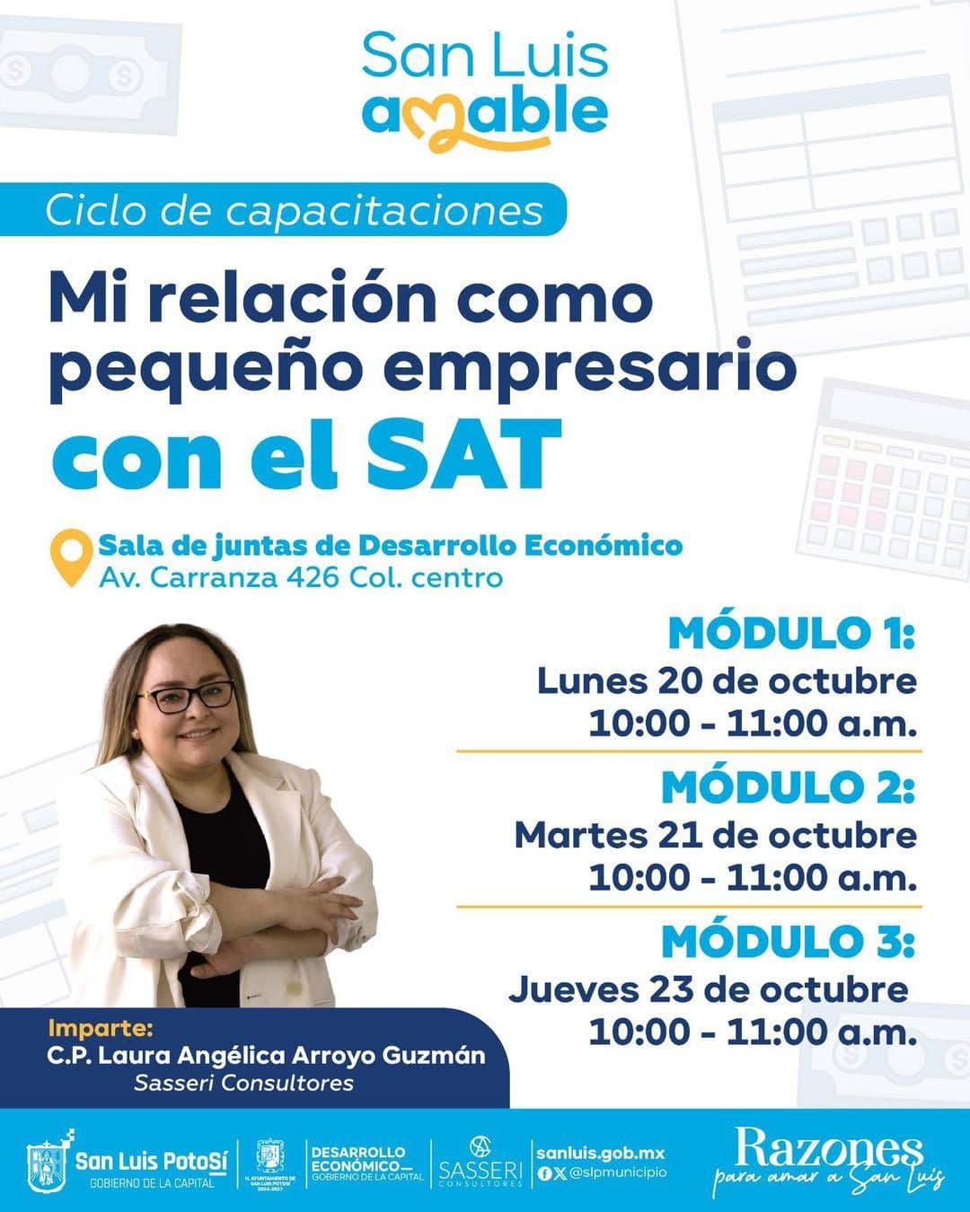 Impulsa Ayuntamiento capacitación para pequeños empresarios con el SAT