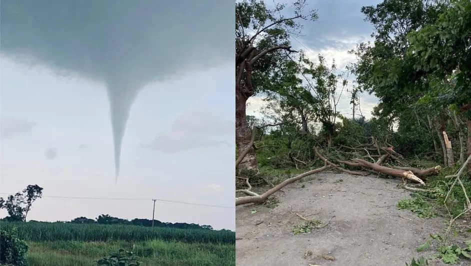 Tornado afecta a comunidades en Veracruz