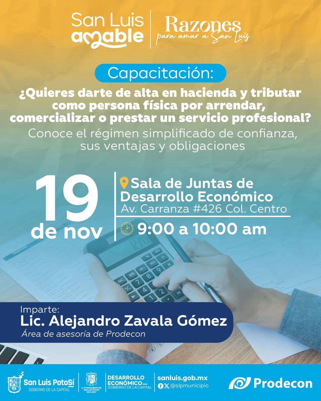 Invita Ayuntamiento a capacitación sobre el Régimen Simplificado de Confianza