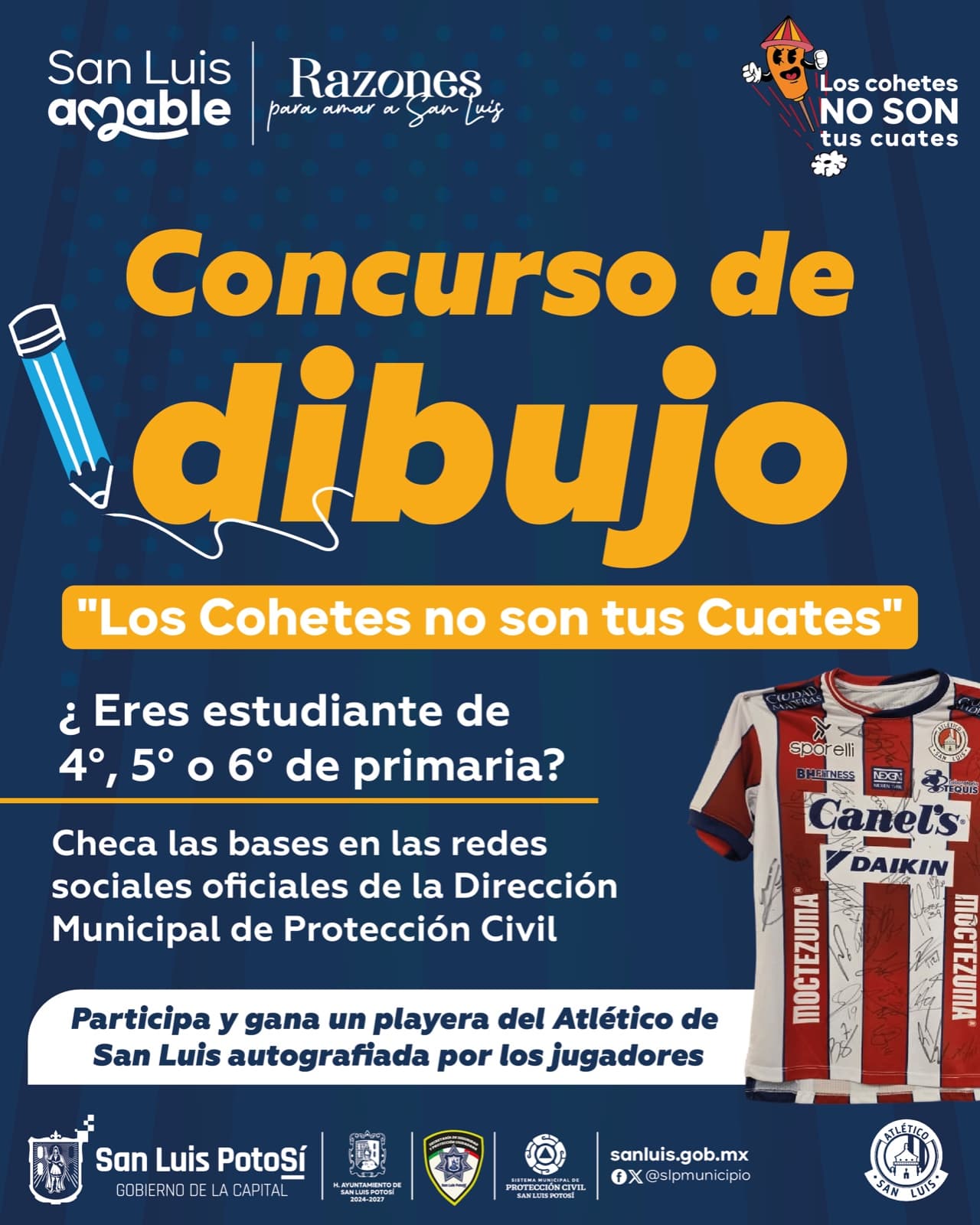 Invita a participar en el concurso de dibujo “Los Cohetes no son tus Cuates” 2025