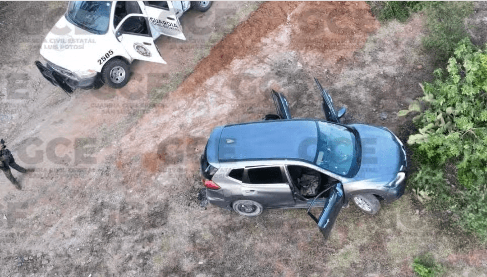 Enfrentamiento en Rioverde: Guardia Civil Estatal asegura camioneta robada, armas y “poncha llantas”
