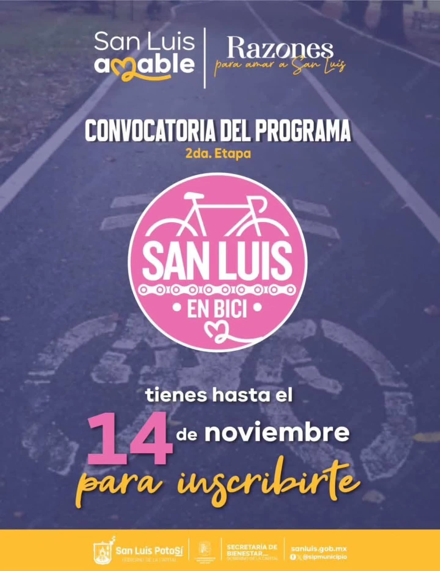 Abre Ayuntamiento convocatoria “San Luis en Bici”