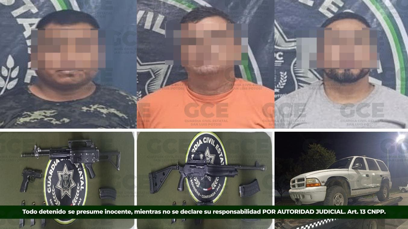 Agarran a tres con arsenal pesado en Tanquián