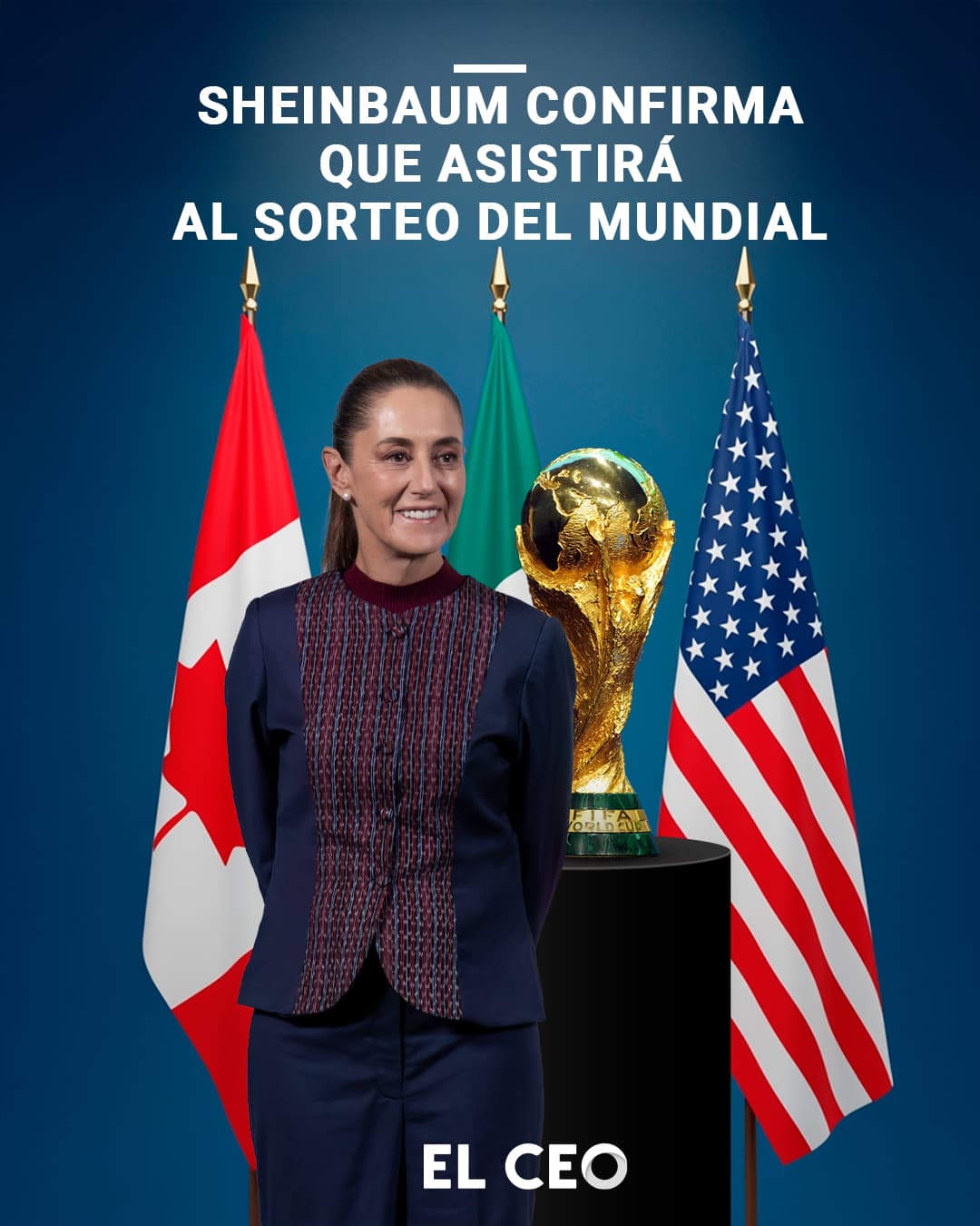 Confirma Sheinbaum que asistirá al sorteo del Mundial 2026 en Washington D. C.