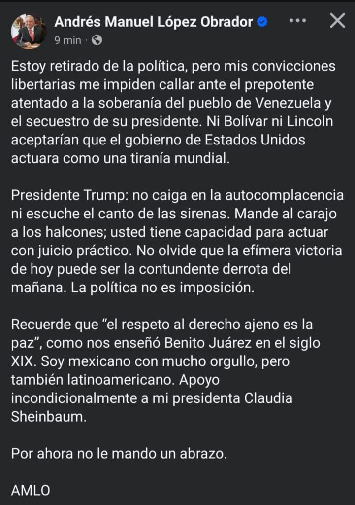 Reaparece AMLO; "Mande al carajo a los halcones" aconseja a Trump