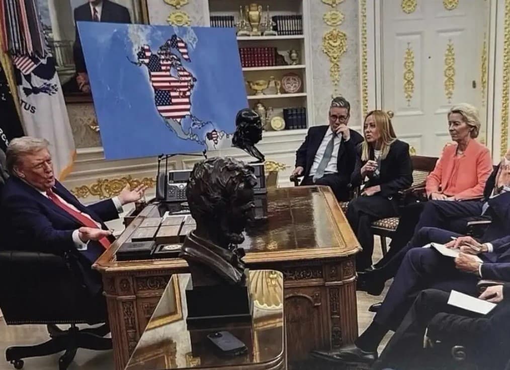 Publica Trump mapas con Canadá, Groenlandia y Venezuela "conquistados"