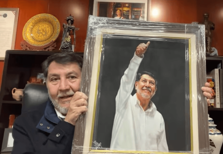 Devela Noroña su retrato al óleo como expresidente del Senado