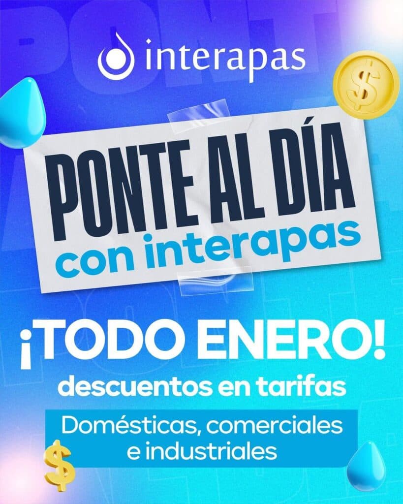 Invita INTERAPAS a descuentos en últimos días de enero