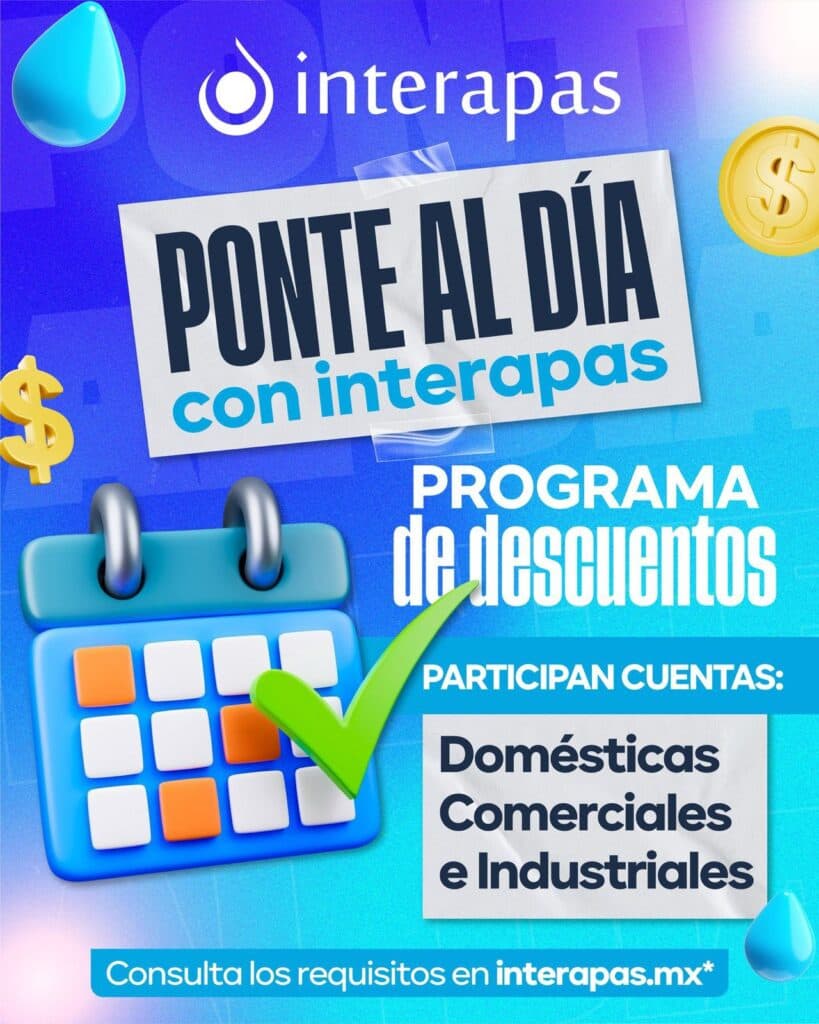 Invitan a los descuentos del Interapas