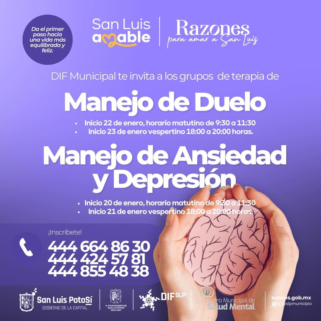 Invita DIF Municipal a grupos de terapia