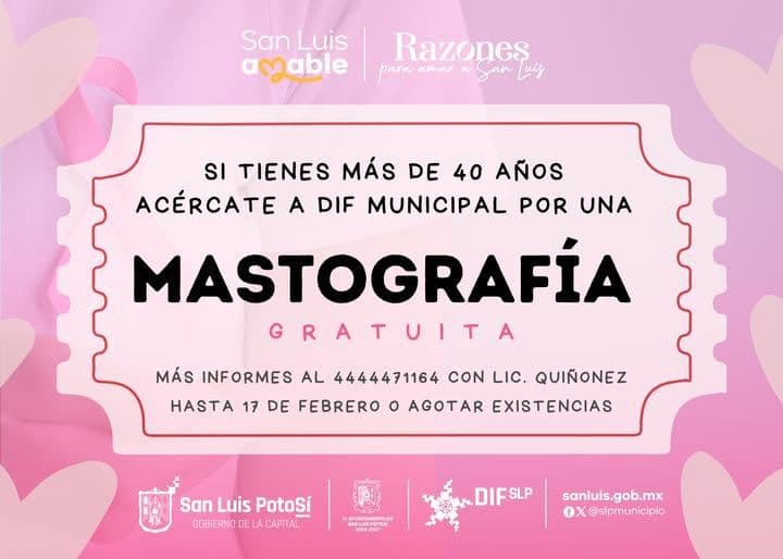 Regalará DIF Municipal vales para mastografías gratuitas