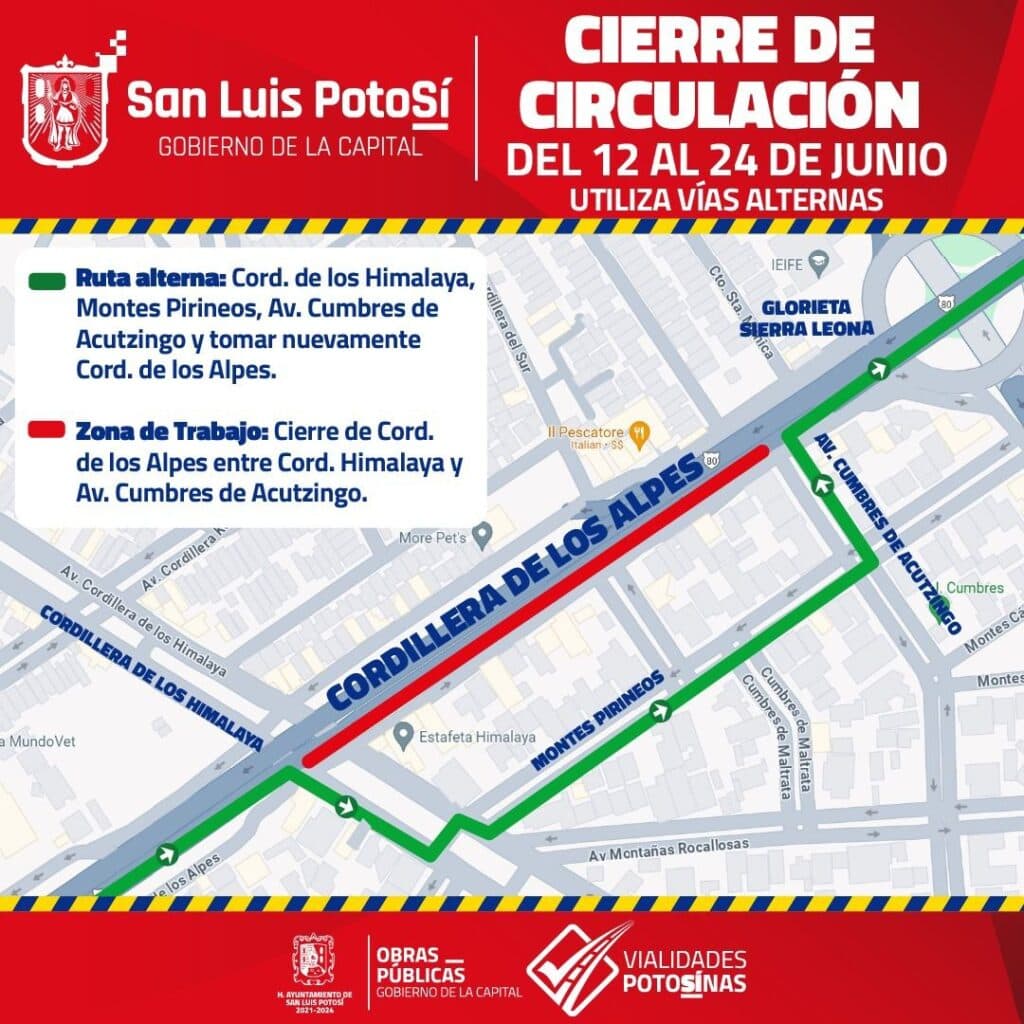 Cierran circulación por obras en Cordillera de los Alpes e Himalaya