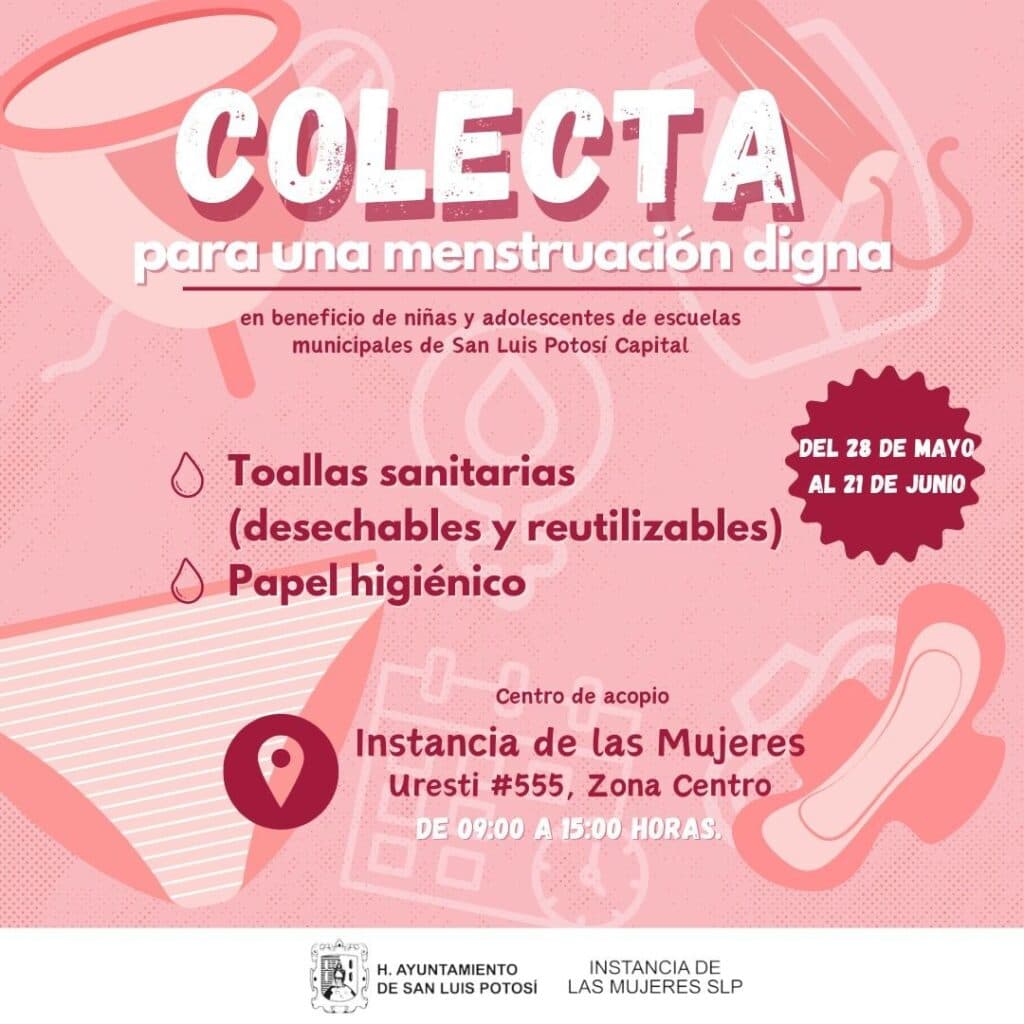 Invita ayuntamiento a unirse a colecta para una menstruación digna