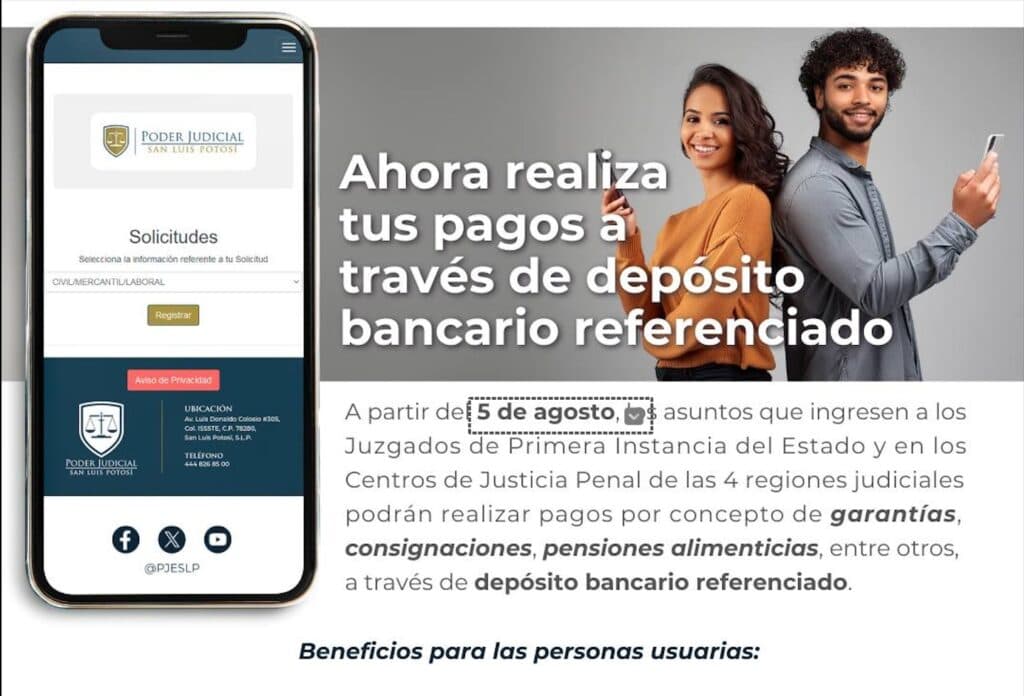 Posibilita Poder Judicial del Estado pagos por depósito