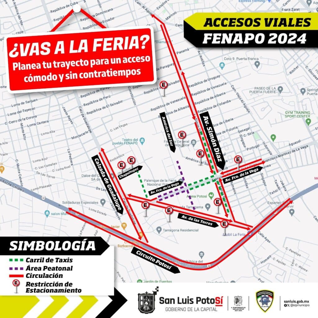 Da a conocer SSPC las vías de acceso para ingresar a la Fenapo