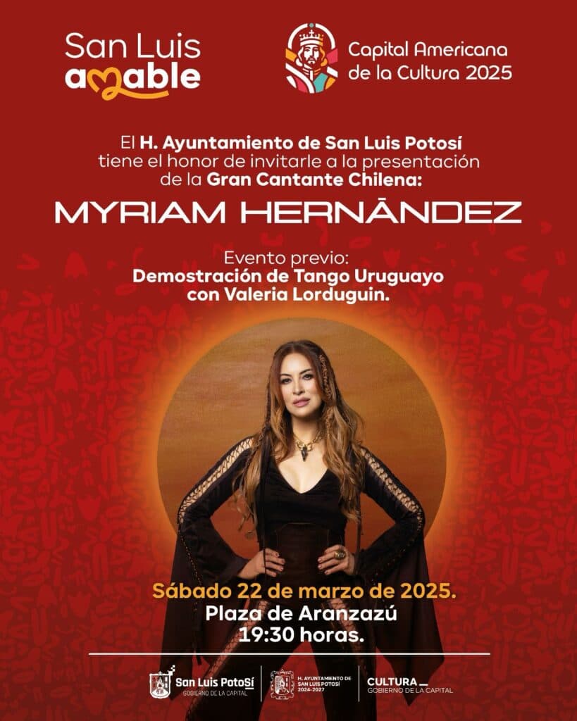 Myriam Hernández hará vibrar a la Capital Potosina con concierto gratuito