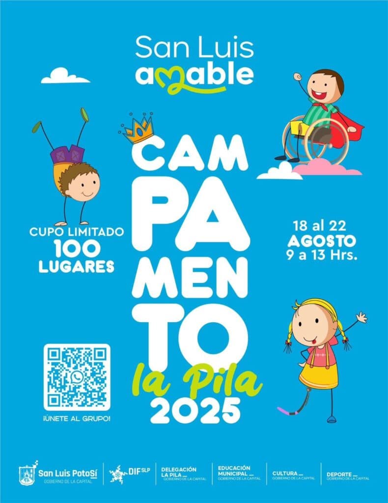 Invita Municipio a infancias potosinas al Campamento La Pila 2025