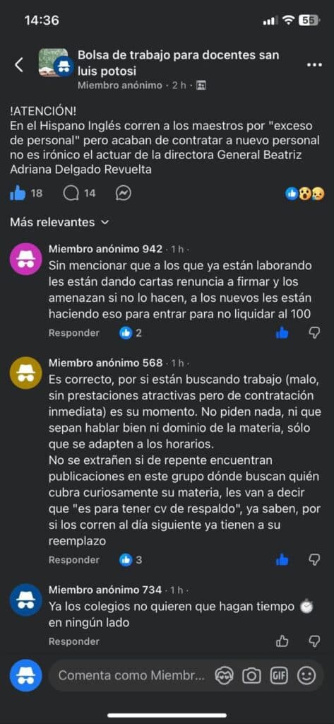 Señalan presunta “limpia” de maestros en Colegio Hispano Inglés